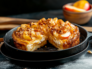 Süße Frühstücks-Pinsa mit Apfel-Zimt-Aufstrich und Walnüssen