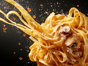 Glutenfreie Tagliatelle mit cremiger Pilz-Sahne-Sauce