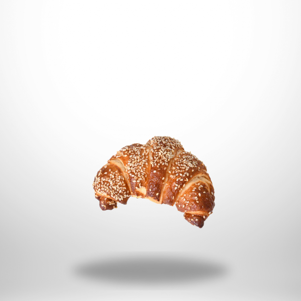 Zwei glutenfreie Laugen-Croissants von Lucky Grain mit goldbrauner Kruste und blättriger Struktur (2 × 90 g).